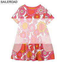 Load image into Gallery viewer, SAILEROAD Baby Girl Fancy Floral Print Dress for Summer - winsomesboutique