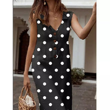 Load image into Gallery viewer, Plus Size Maxi Long Midi Sleeveless Loose A Line Polka Dot Dresses - winsomesboutique