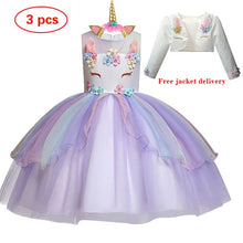 Load image into Gallery viewer, New Elsa Unicorn Dress for Girls Embroidery Ball Gown Princess Birthday Dresses - winsomesboutique