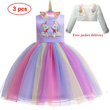 Load image into Gallery viewer, New Elsa Unicorn Dress for Girls Embroidery Ball Gown Princess Birthday Dresses - winsomesboutique