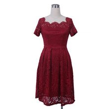 Load image into Gallery viewer, White Lace Long Sleeve A-line Slash Neck Plus Size S-3XL Wedding Party Casual Dress - winsomesboutique