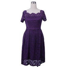 Load image into Gallery viewer, White Lace Long Sleeve A-line Slash Neck Plus Size S-3XL Wedding Party Casual Dress - winsomesboutique