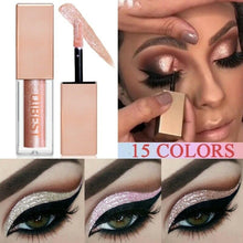 Load image into Gallery viewer, QiBest 15 Colors Glitter Liquid Waterproof  Eyeshadow - winsomesboutique