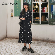 Load image into Gallery viewer, Black Polka Dot Elastic Waist Women Casual Dresses - winsomesboutique