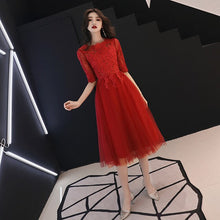 Load image into Gallery viewer, Wine Red Slim A-line Evening Dresses - winsomesboutique