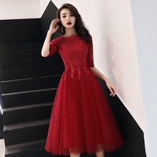 Load image into Gallery viewer, Wine Red Slim A-line Evening Dresses - winsomesboutique