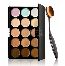 Load image into Gallery viewer, 15 Color Professional Concealer Palette Make up Set brush Sponge Puff Contouring Makeup Kit Cream Based - winsomesboutique