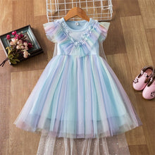 Load image into Gallery viewer, Princess Sequins Lace Mesh Party Costumes Dresses For Girls 3-8Y Birthday Clothes - winsomesboutique