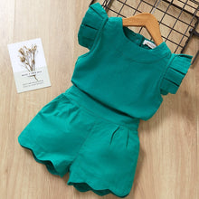 Load image into Gallery viewer, Short Sleeve T-Shirt+Pant Dress 2Pcs Children Clothes Suits - winsomesboutique