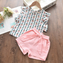 Load image into Gallery viewer, Short Sleeve T-Shirt+Pant Dress 2Pcs Children Clothes Suits - winsomesboutique