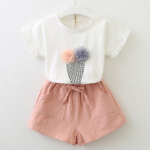 Load image into Gallery viewer, Short Sleeve T-Shirt+Pant Dress 2Pcs Children Clothes Suits - winsomesboutique