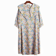Load image into Gallery viewer, White Pattern Printed Three-quarter Sleeve Loose Fit Midi Dress - winsomesboutique