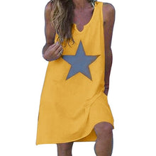 Load image into Gallery viewer, Girls Sexy Sleeveless Star Print Casual Mini Solid Loose Sundress Vestidos Plus Size 5XL Women  Dress - winsomesboutique