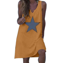 Load image into Gallery viewer, Girls Sexy Sleeveless Star Print Casual Mini Solid Loose Sundress Vestidos Plus Size 5XL Women  Dress - winsomesboutique
