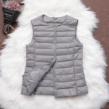 Load image into Gallery viewer, Ultra Light White Duck Down Women Vest  V Collar Or O Collar Coat