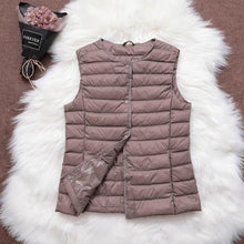Load image into Gallery viewer, Ultra Light White Duck Down Women Vest  V Collar Or O Collar Coat