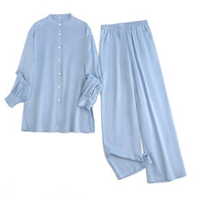 Load image into Gallery viewer, Women Tracksuit Sets Oversized Blouse and Wide Leg Pants 2 Pieces Sets High Quality Sets 6L40