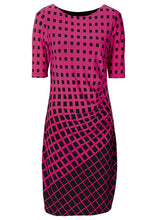 Load image into Gallery viewer, Kaige.Nina Elegant Tartan O Neck Tunic Pencil Sheath Dress - winsomesboutique