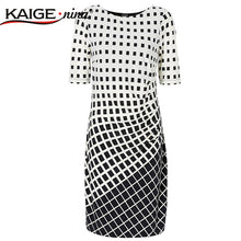Load image into Gallery viewer, Kaige.Nina Elegant Tartan O Neck Tunic Pencil Sheath Dress - winsomesboutique