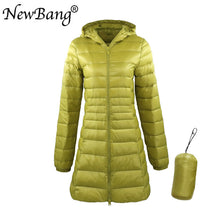 Load image into Gallery viewer, Ladies Long Warm Ultra Light Down Jacket With Portable Storage Bag Overcoats Hip-Length