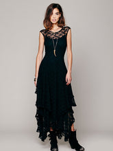 Load image into Gallery viewer, White Lace Asymmetrical Backless Plus Size Long Dresses - winsomesboutique
