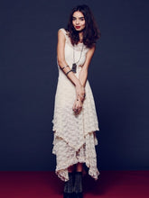 Load image into Gallery viewer, White Lace Asymmetrical Backless Plus Size Long Dresses - winsomesboutique

