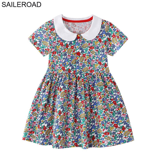 SAILEROAD Baby Girl Fancy Floral Print Dress for Summer - winsomesboutique