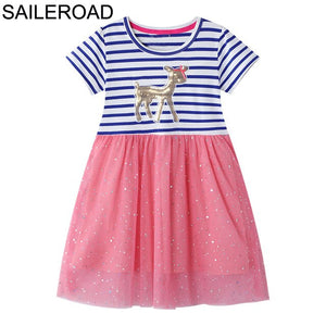 SAILEROAD Baby Girl Fancy Floral Print Dress for Summer - winsomesboutique