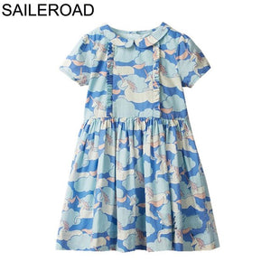 SAILEROAD Baby Girl Fancy Floral Print Dress for Summer - winsomesboutique