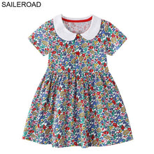 Load image into Gallery viewer, SAILEROAD Baby Girl Fancy Floral Print Dress for Summer - winsomesboutique
