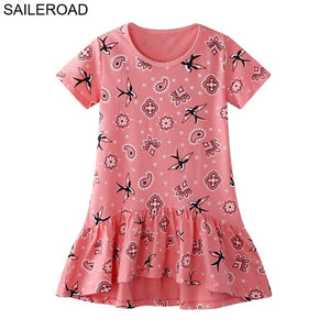 SAILEROAD Baby Girl Fancy Floral Print Dress for Summer - winsomesboutique