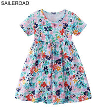 Load image into Gallery viewer, SAILEROAD Baby Girl Fancy Floral Print Dress for Summer - winsomesboutique
