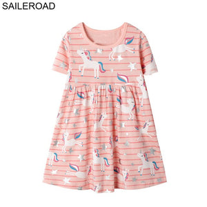 SAILEROAD Baby Girl Fancy Floral Print Dress for Summer - winsomesboutique