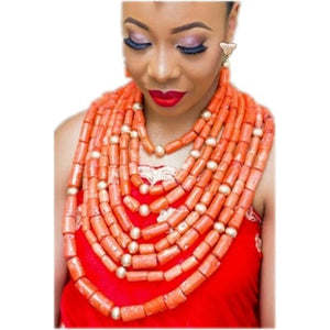 100% Original Coral Beads Jewelry Set 3 Layers - winsomesboutique