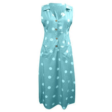 Load image into Gallery viewer, Plus Size Maxi Long Midi Sleeveless Loose A Line Polka Dot Dresses - winsomesboutique
