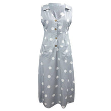 Load image into Gallery viewer, Plus Size Maxi Long Midi Sleeveless Loose A Line Polka Dot Dresses - winsomesboutique
