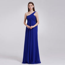 Load image into Gallery viewer, A-line One Shoulder Royal Blue Long Evening Dresses - winsomesboutique
