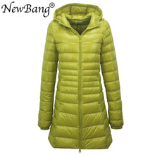 Load image into Gallery viewer, Ladies Long Warm Ultra Light Down Jacket With Portable Storage Bag Overcoats Hip-Length
