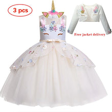 Load image into Gallery viewer, New Elsa Unicorn Dress for Girls Embroidery Ball Gown Princess Birthday Dresses - winsomesboutique
