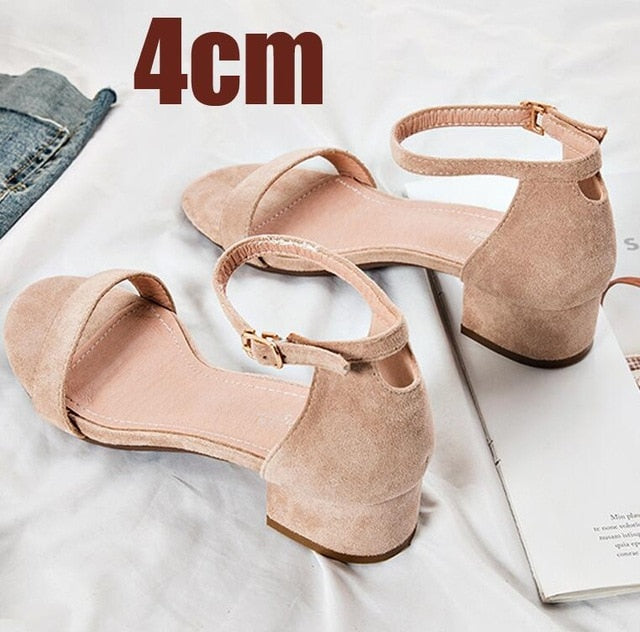 Beige Black Gladiator Summer Office High Heels Shoes - winsomesboutique