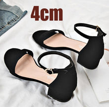 Load image into Gallery viewer, Beige Black Gladiator Summer Office High Heels Shoes - winsomesboutique

