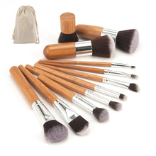 Load image into Gallery viewer, Natural Bamboo Professional Makeup Brushes Set - winsomesboutique
