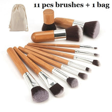 Load image into Gallery viewer, Natural Bamboo Professional Makeup Brushes Set - winsomesboutique
