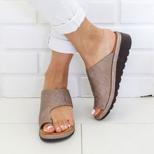 Load image into Gallery viewer, PU Leather Comfy Platform Flat Sole Ladies Sandal - winsomesboutique

