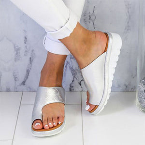 PU Leather Comfy Platform Flat Sole Ladies Sandal - winsomesboutique