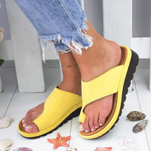 Load image into Gallery viewer, PU Leather Comfy Platform Flat Sole Ladies Sandal - winsomesboutique

