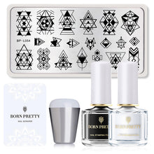 Load image into Gallery viewer, BORN PRTTY 5Pcs Nail Art Kit  with Stamping Plates Stamper Scraper White Black Nail Printing Varnish - winsomesboutique
