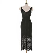 Load image into Gallery viewer, Summer Women  Knitting V-Neck Lace Long Dress - winsomesboutique
