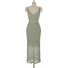 Load image into Gallery viewer, Summer Women  Knitting V-Neck Lace Long Dress - winsomesboutique
