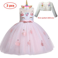 Load image into Gallery viewer, New Elsa Unicorn Dress for Girls Embroidery Ball Gown Princess Birthday Dresses - winsomesboutique
